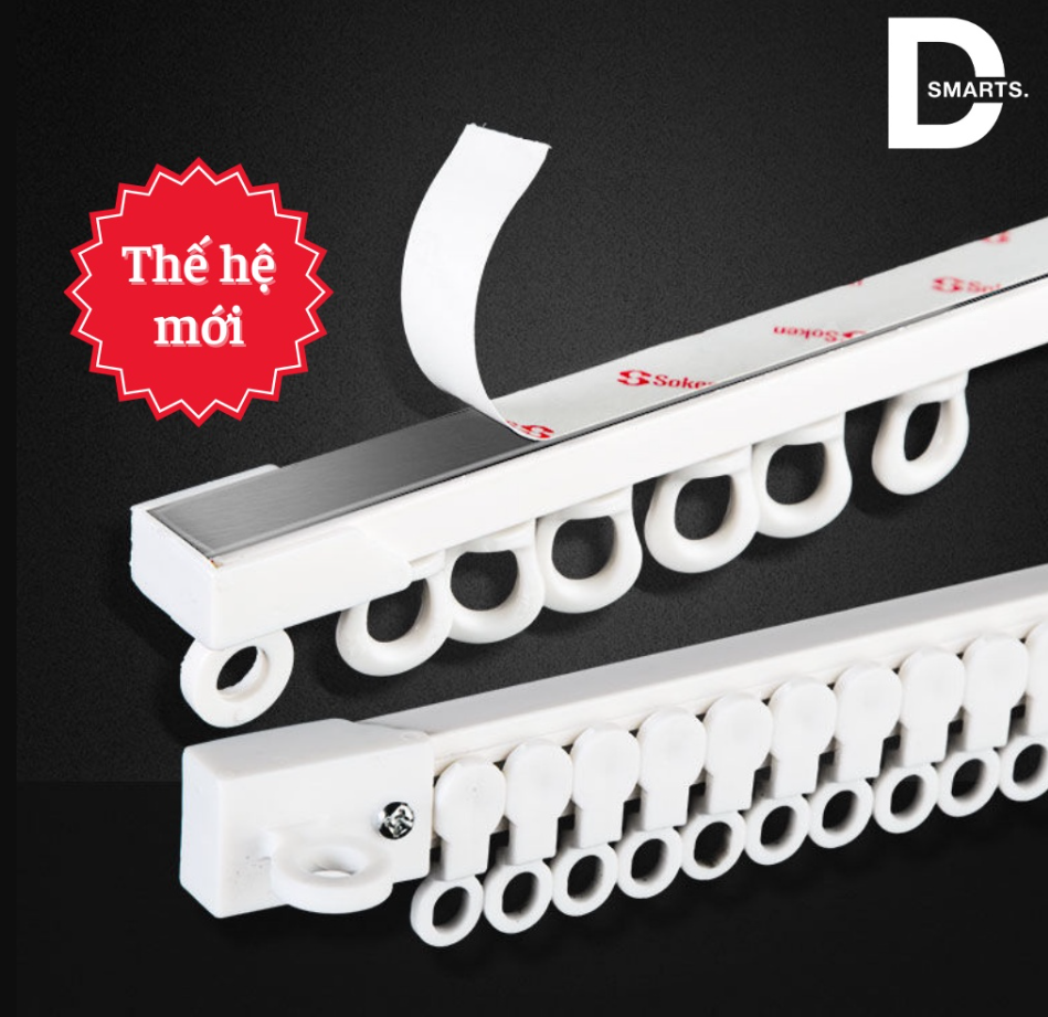 Thanh treo rèm gắn tường không cần đục lỗ, Ray trượt kích thước tuỳ chỉnh tiện lợi
