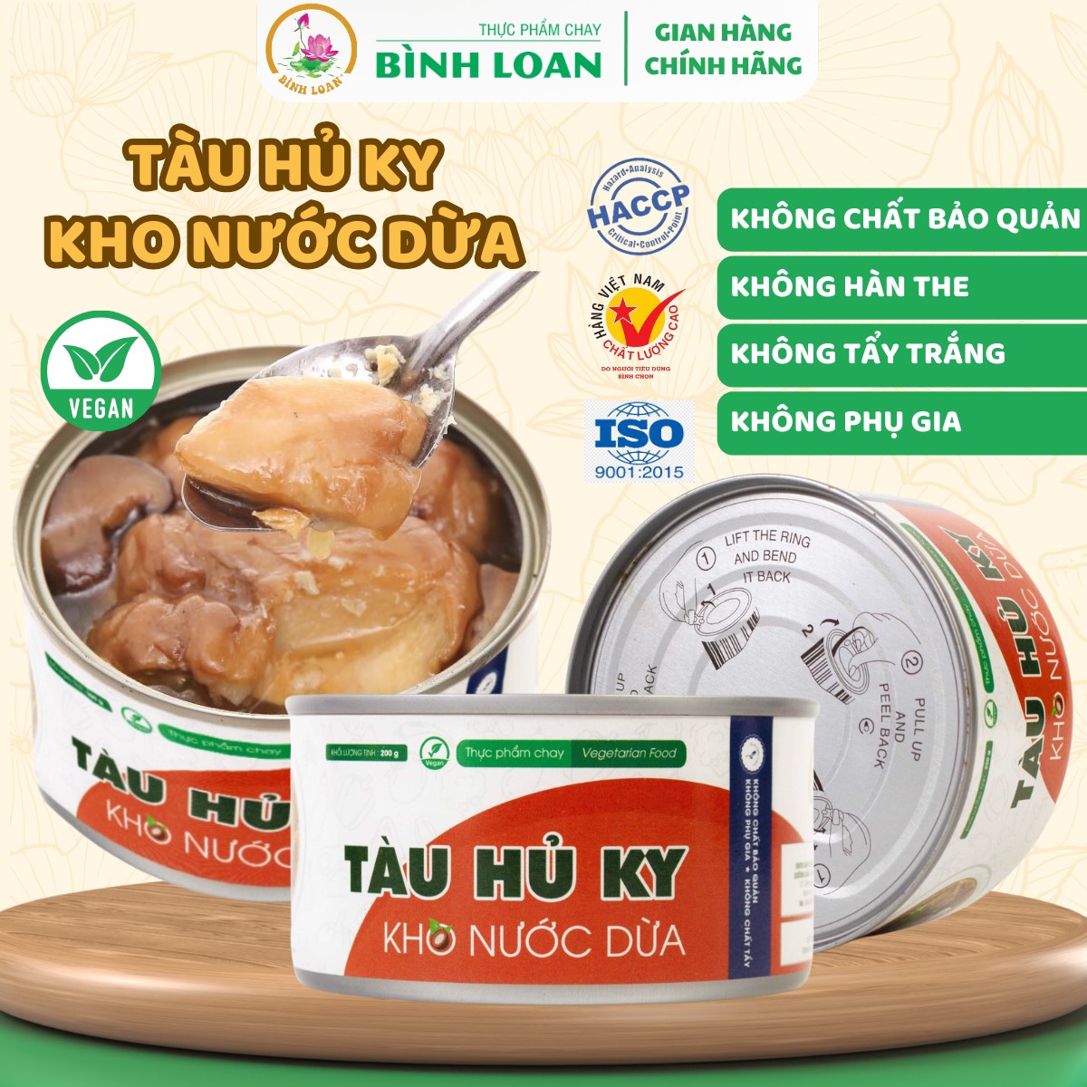 Tàu hủ ky kho nước dừa- váng đậu- tàu hũ ky - thực phẩm chay bình loan - 200gr