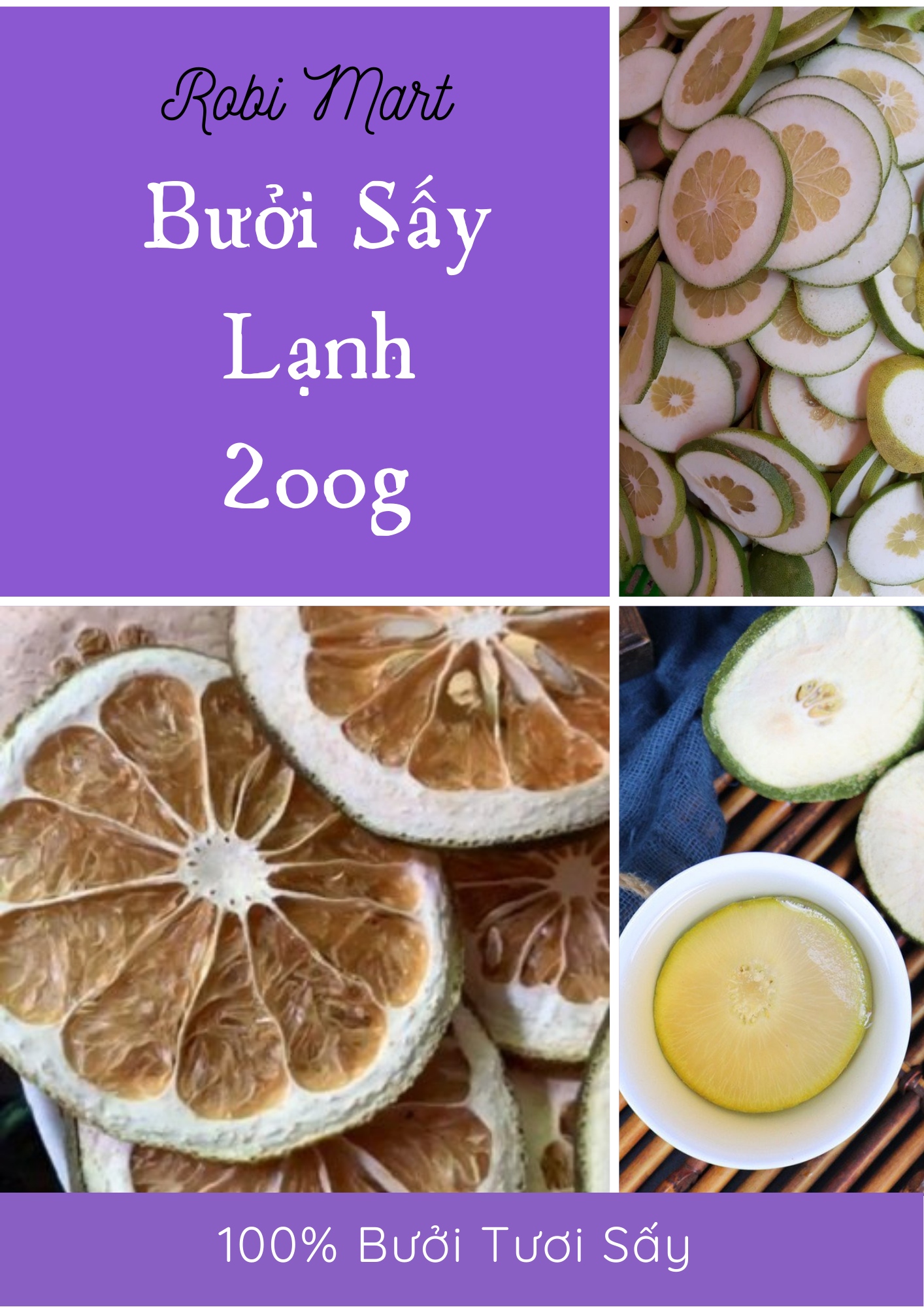 Bưởi thái lát sấy lạnh 250 gram