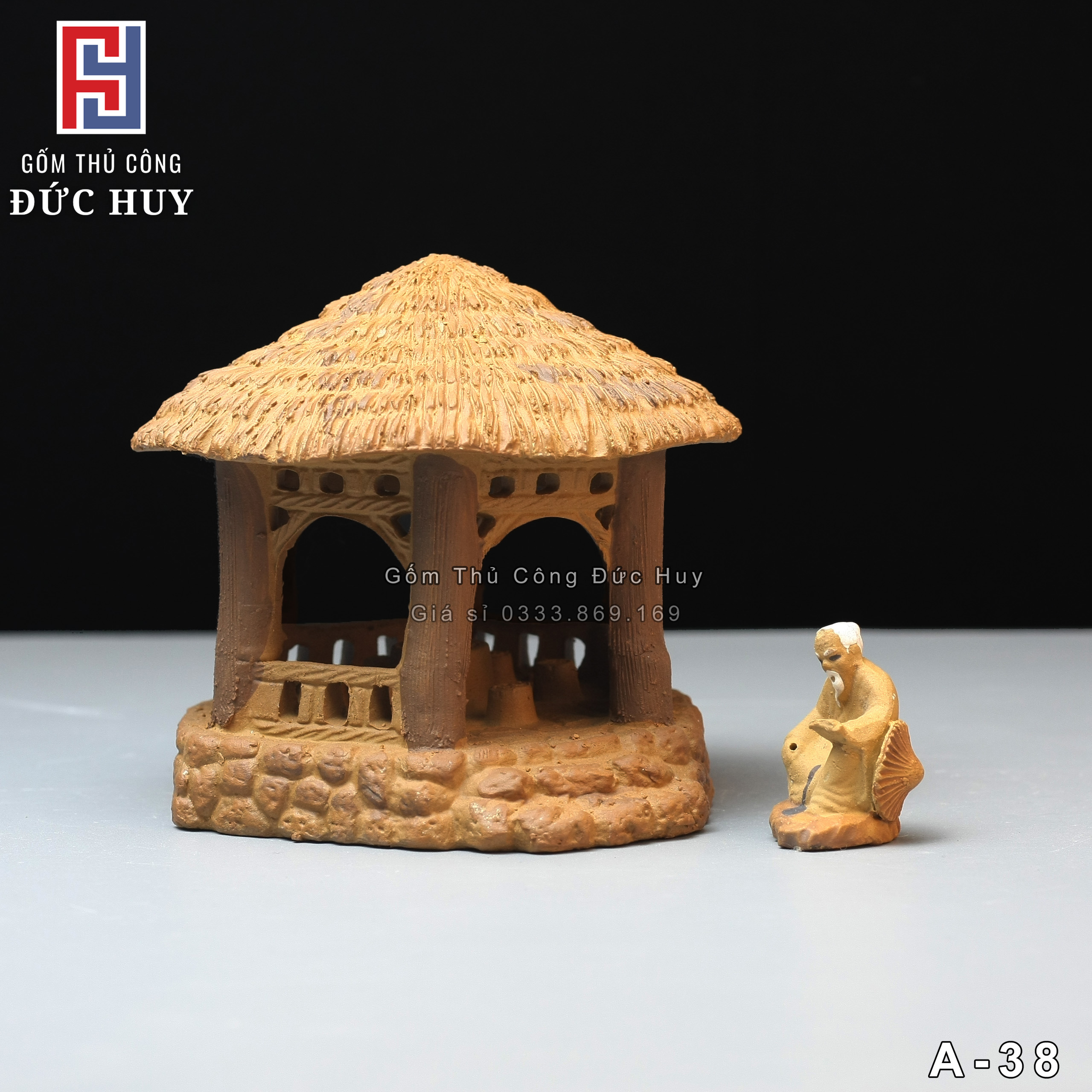 Mô hình Gốm Lầu Nghỉ Mát - Trang Trí Hòn Non Bộ - Tiểu Cảnh - Bể Cá