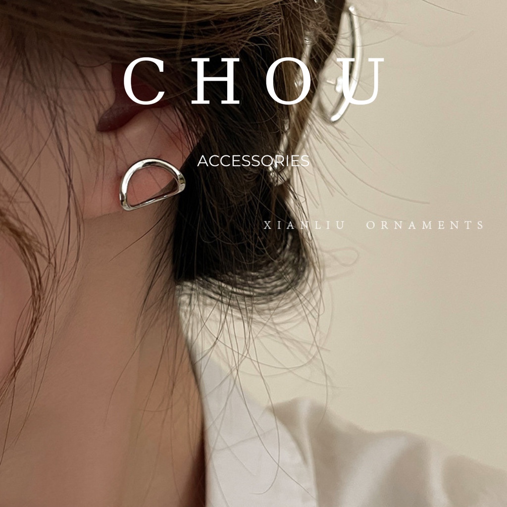 Bông tai s925 hình bán nguyệt | chou accessories |