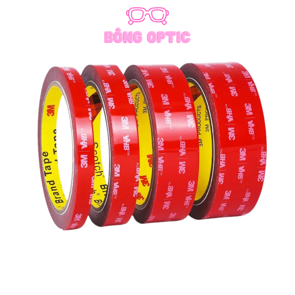 Cuộn keo 2 mặt 3m đỏ dài dán cường lực siêu dính, keo 3m dán siêu dính