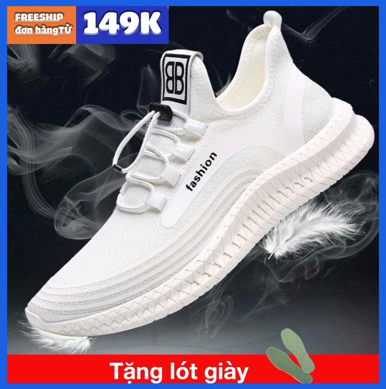 Giày thể thao nam sneaker siêu nhẹ, Đế dẻo dai (tặng lót giày chống mùi hôi kiểu dáng hàn quốc) trẻ trung New 2020