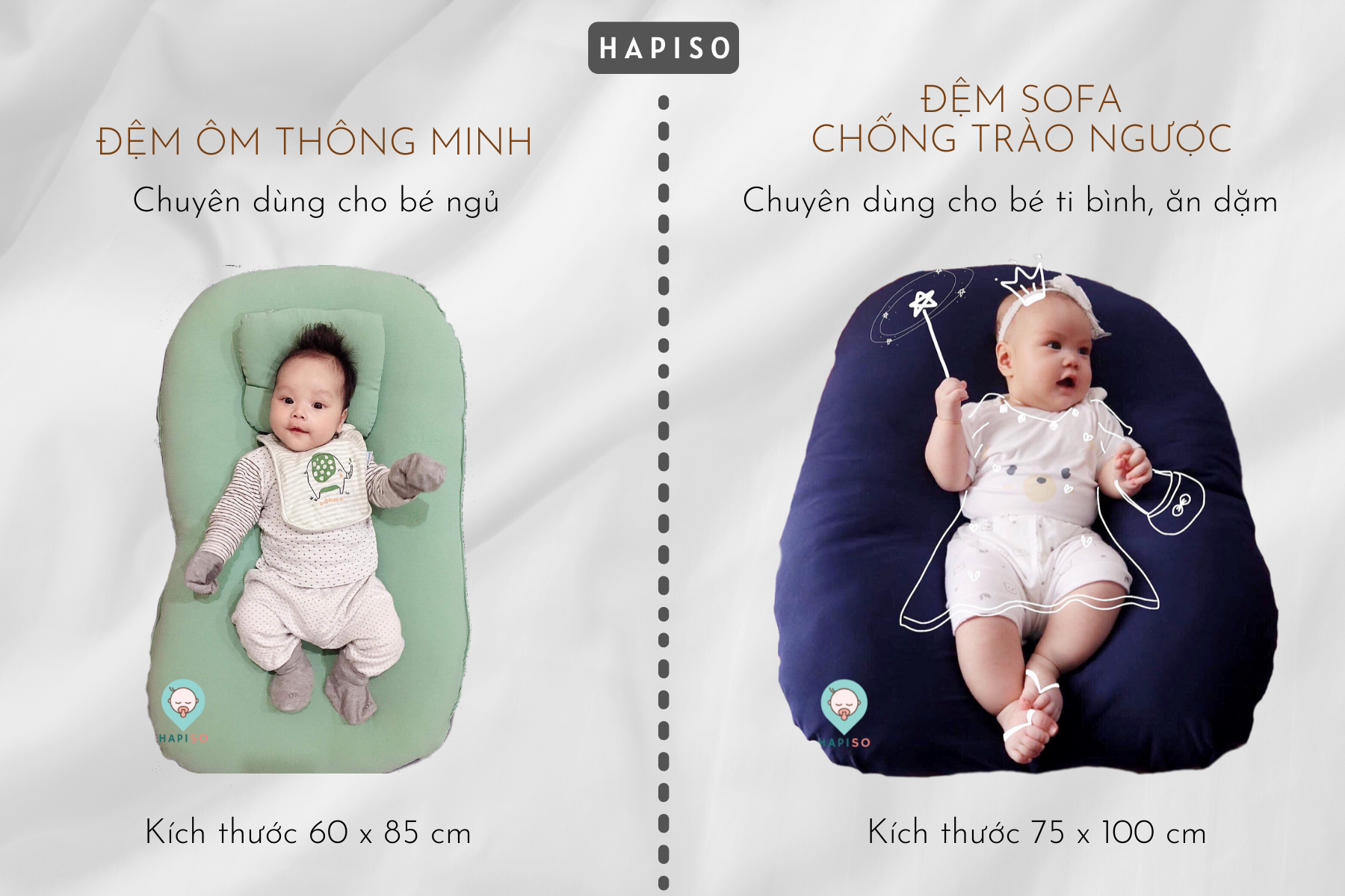 {QT VÒNG DÂU} ĐỆM ÔM THUN LỤA CAO CẤP HAPISO VIỆT NAM. Đệm ôm cho bé kèm gối chống méo bẹp đầu. {Đệm ôm đa năng} { Đệm ôm thông minh} {Đệm ôm cho trẻ sơ sinh}