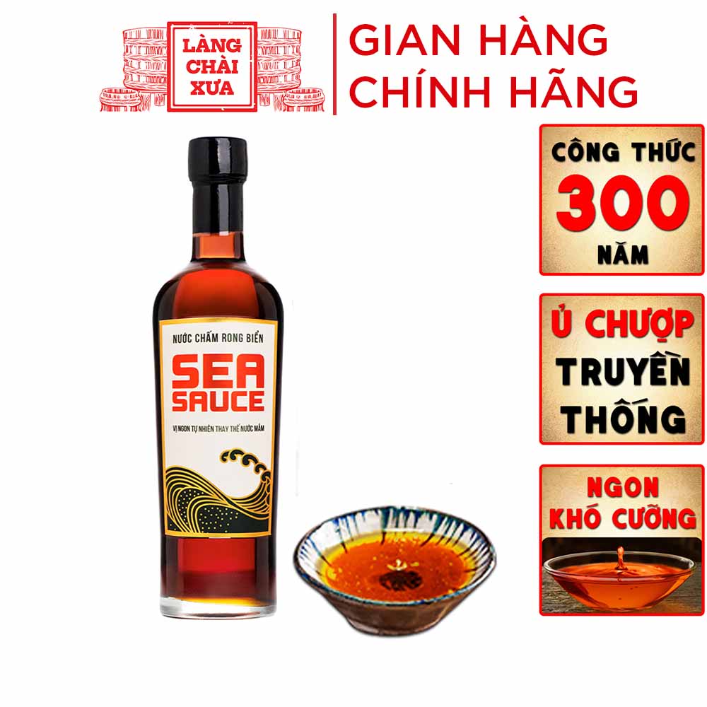 [Nước chấm ngon tự nhiên] Nước chấm Rong Biển Sea Sauce chai thủy tinh 500ml vị ngon tự nhiên thay thế nước mắm làm từ rong biển đậu nành thơm dứa đường tảo muối tinh khiết
