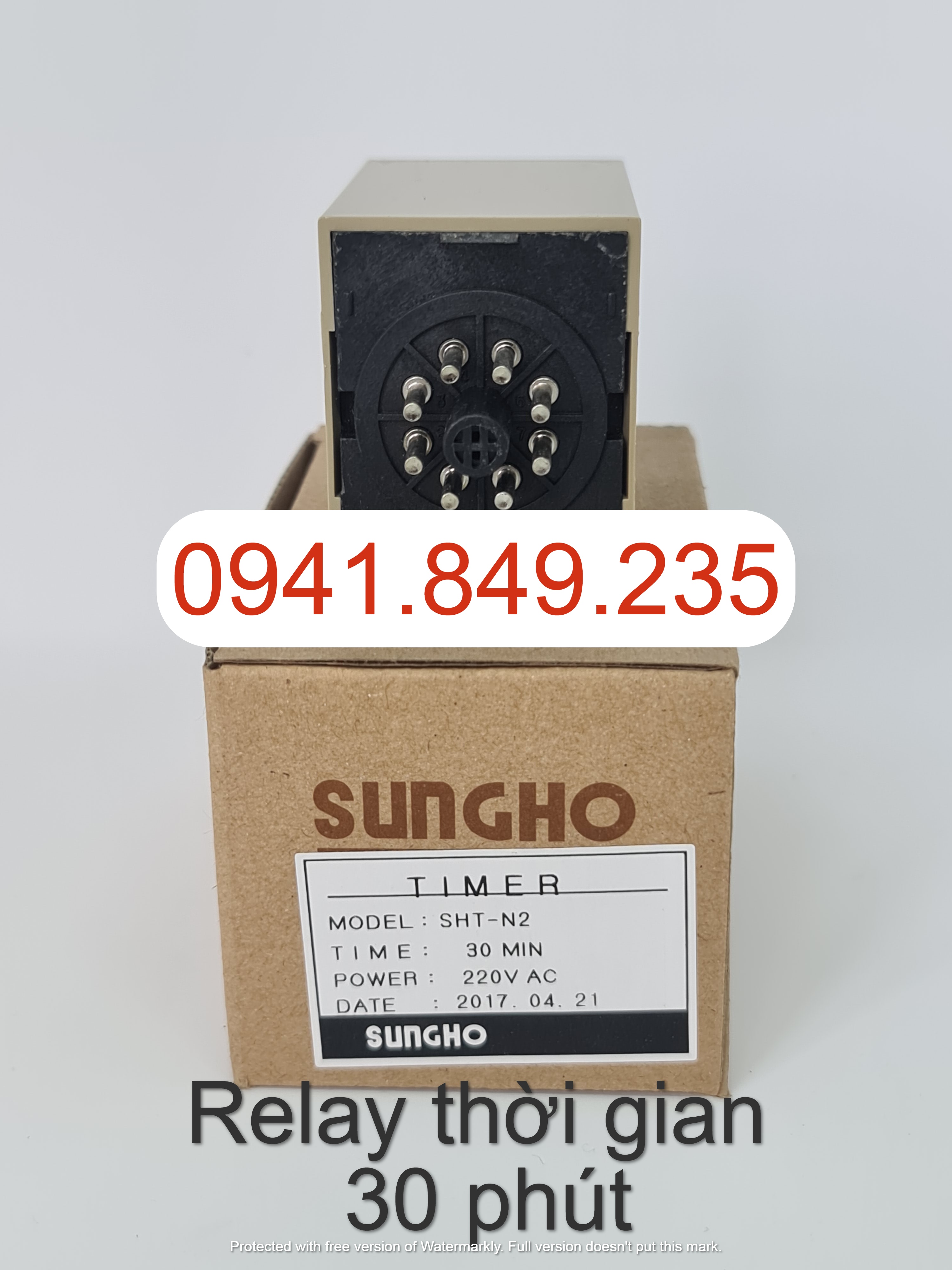 Rơ le thời gian 30 Phút (không gồm đế 8 chân) SHT-N2-30M-220A (Timer Sungho)