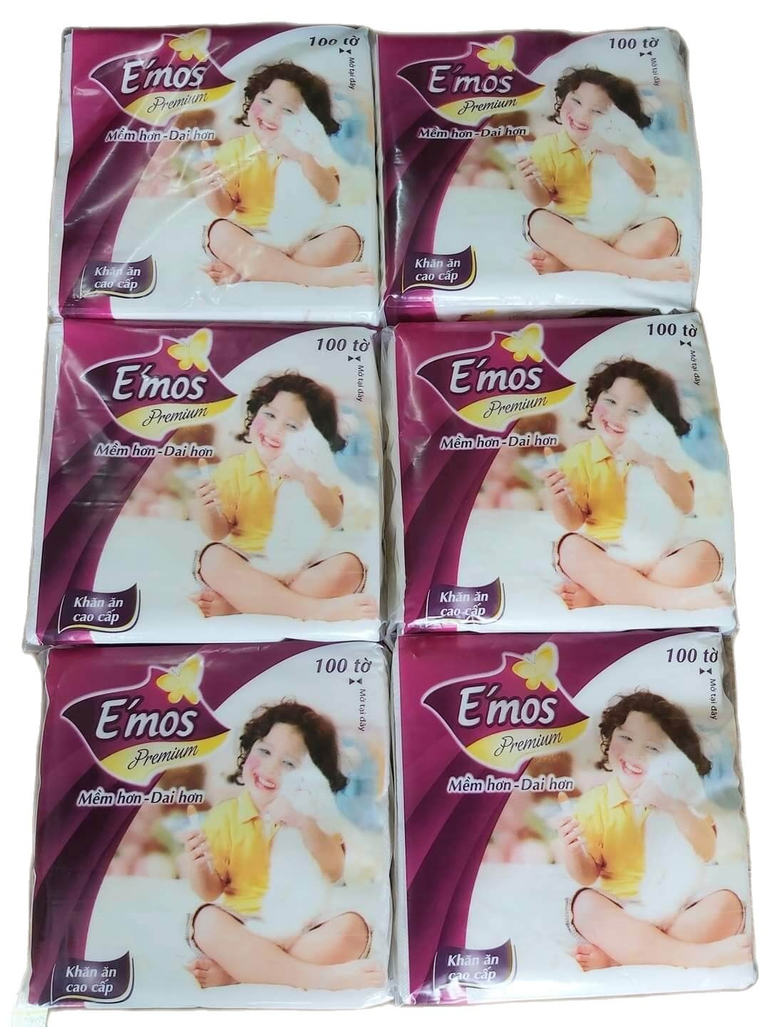 COMBO 10 GÓI GIẤY VUÔNG ĐA NĂNG EMOS TÍM LOẠI LỚN 33*33