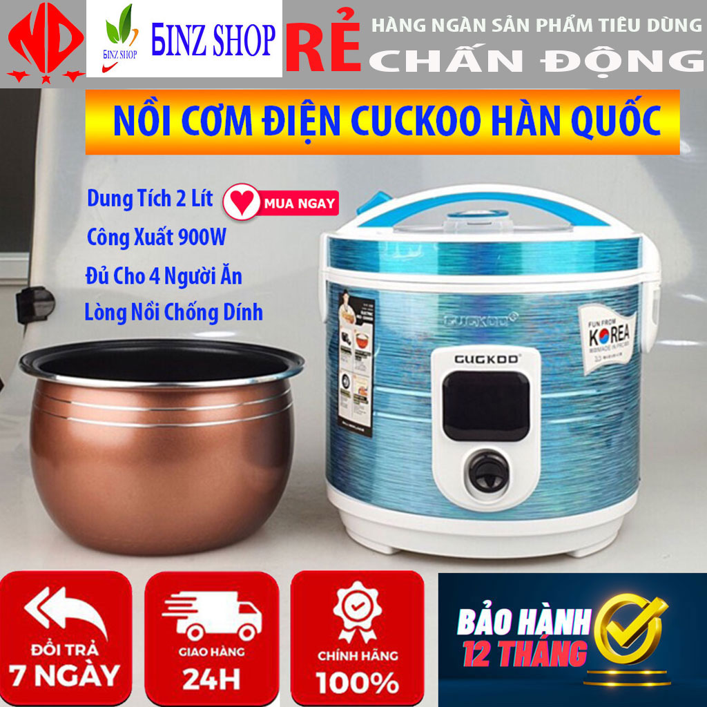 [HÀNG CHÍNH HÃNG] Nồi cơm điện cuckoo, dung tích 2 lít công suất 900W, lòng nồi chống dính tốt, kiểu dáng hiện đại sang chảnh, nồi cơm điện tử cuckoo, nồi cơm điện hàn quốc, nồi cơm cuckoo, cuckoo