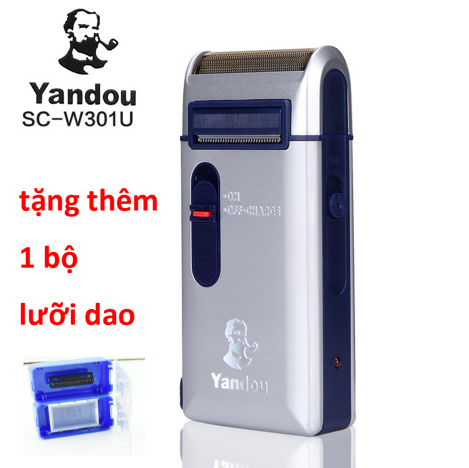 [HCM][Tặng Thêm 1 Bộ Lưỡi + Dao]Máy Cạo Râu Sạc Điện YANDOU SC-W301U Nhỏ Gọn