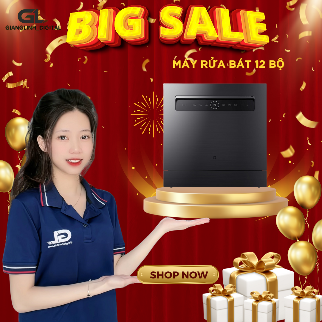 Máy rửa bát, rửa chén Xiaomi 12 bộ Mijia S1 – Làm sạch nhanh, khử trùng 99,9%, cảm biến thông minh