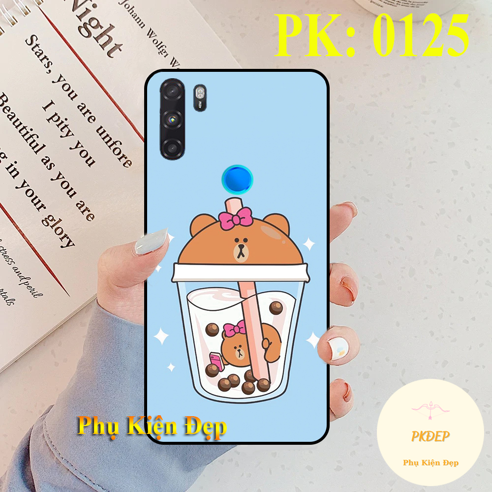 [HCM]Ốp lưng Vsmart Active 3 dẻo đen in hình trà sữa siêu cute