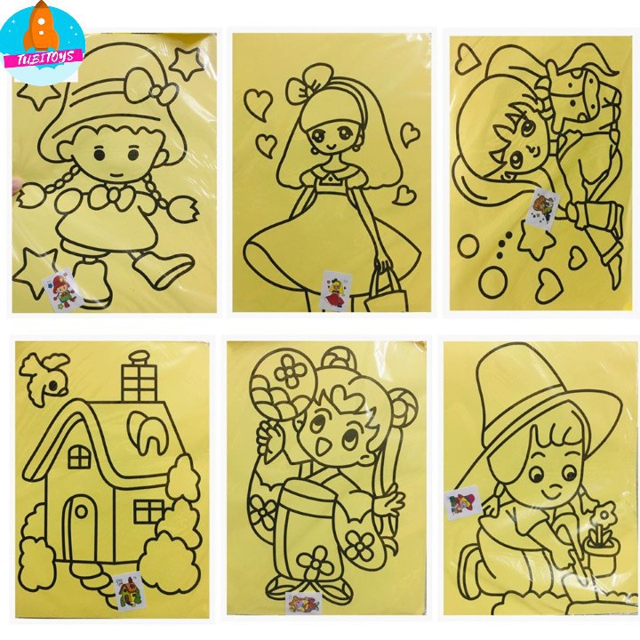 Tranh cát nền vàng to đẹp nhiều mẫu size a4