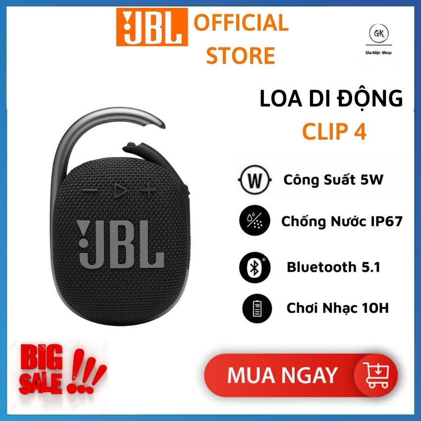 [ SẢ KHO BÁN LỖ ] Loa Bluethooth JBL Clip 4 | Kháng Nước Chuẩn IP67 . Có Thể Chơi Nhạc Trong 10 giờ Liên Tục. Sản Phẩm Nhiều Màu Sắc , Bảo Hành 12 Tháng, lỗi 1 Đổi 1.