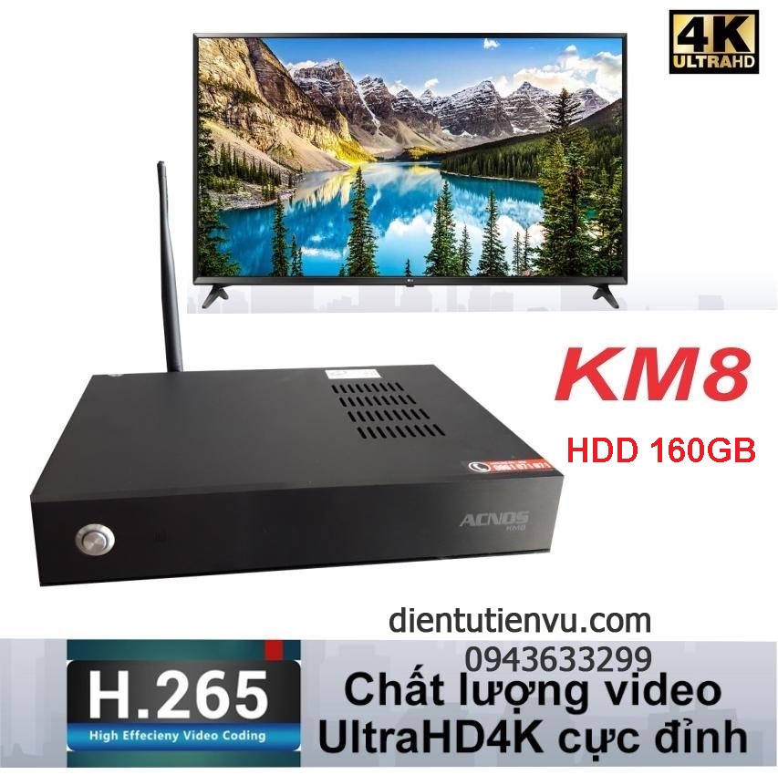 [HCM]Đầu karaoke Wifi Youtube Acnos KM8 (Đen)  Kèm USB 16G