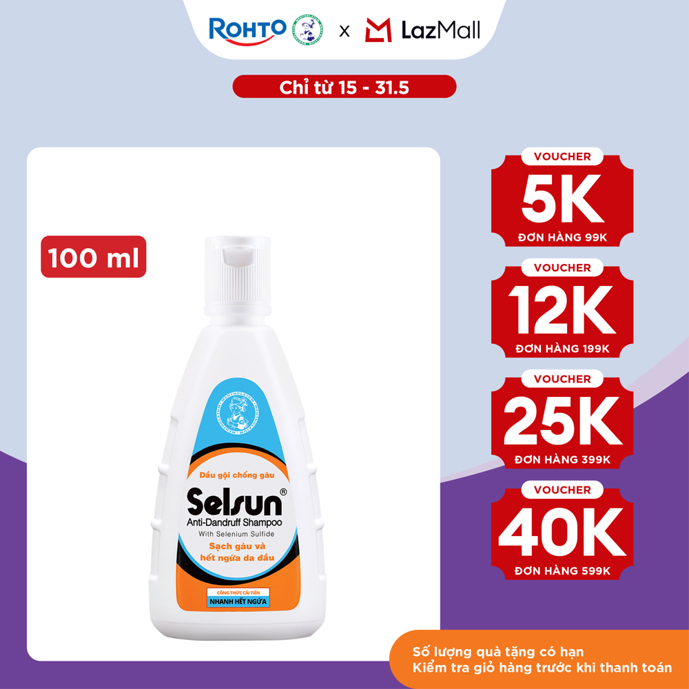 Dầu gội Selsun chống gàu, sạch gàu  hết ngứa da đầu Selsun Anti-Dandruff Shampoo 100ml