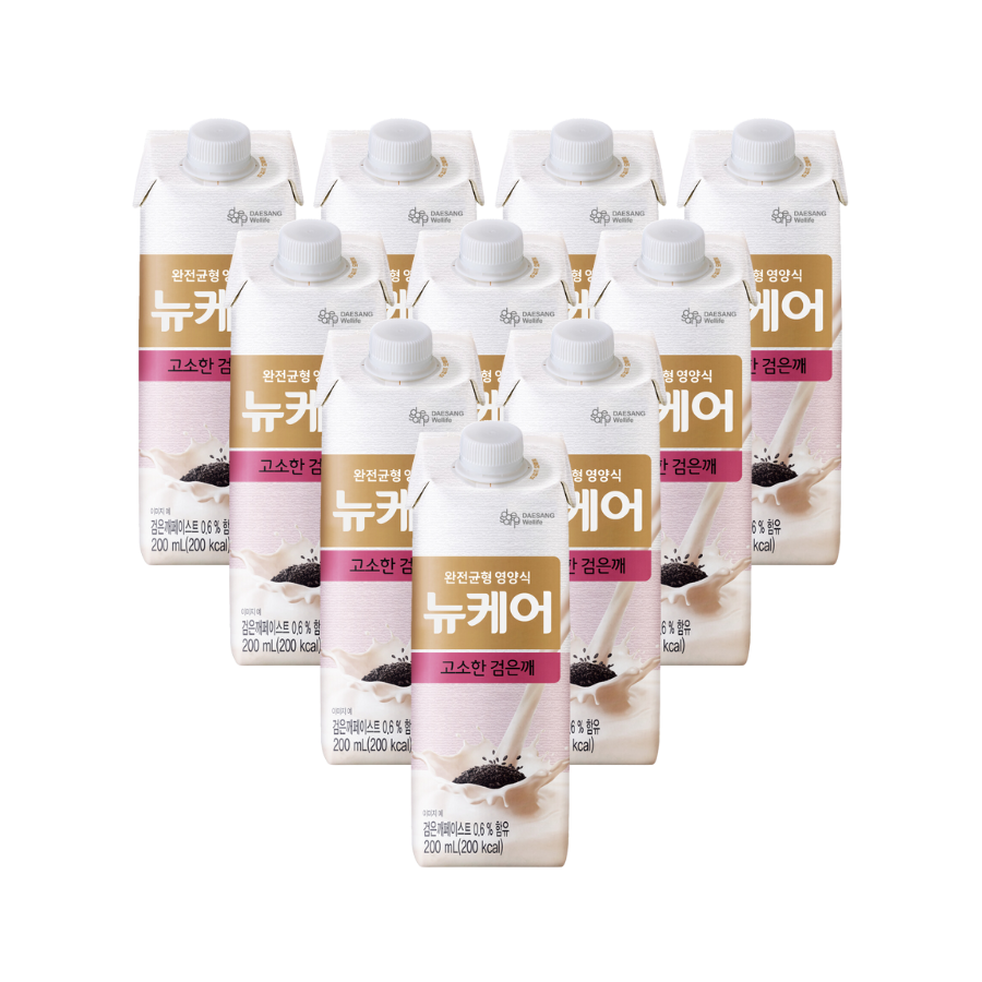 Bịch 10 hộp sữa hạt dinh dưỡng vị mè đen Nucare black sesame Hàn Quốc 200ml Daesang Wellife