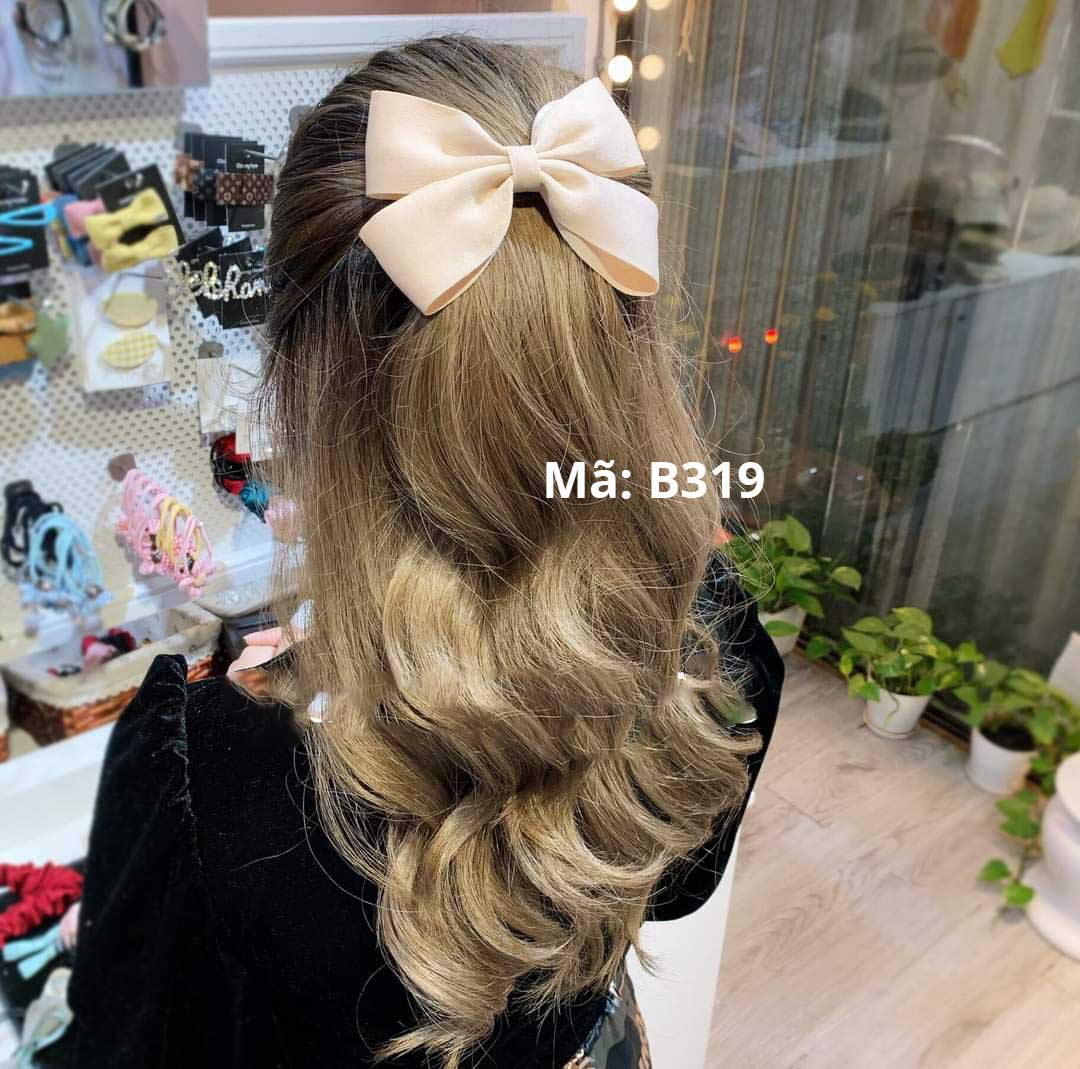 B319 - Cặp tóc nơ xinh xắn lụa mờ cao cấp Hàn Quốc