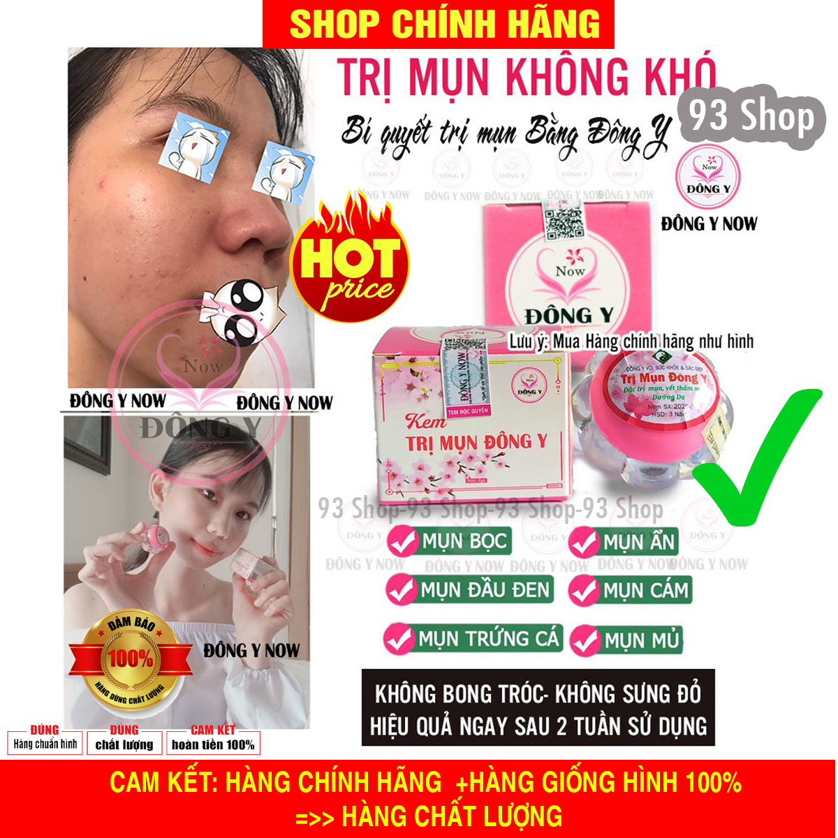 Kem mụn đông y hoa đào chính hãng - mua ít nhất 2 lọ