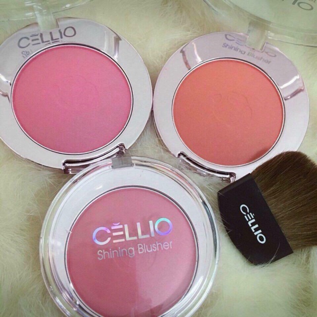 Phấn má ngọc trai cellio shining blusher - hàn quốc