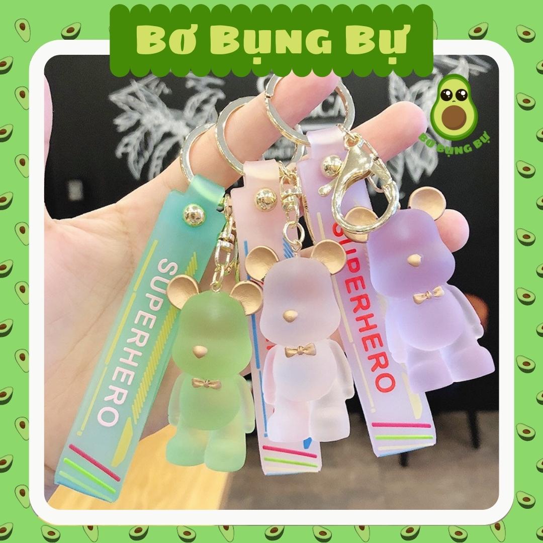 Móc khóa gấu Bearbrick trong suốt dễ thương nhiều màu sắc