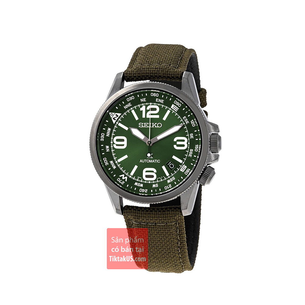 [HCM]SRPC33K1 - Đồng hồ nam Seiko Prospex Explorer Land Automatic la bàn chống nước 100m PROSPEX dây vải dù size 42mm trữ cót 40 tiếng lên cót tay dạ quang xanh rêu