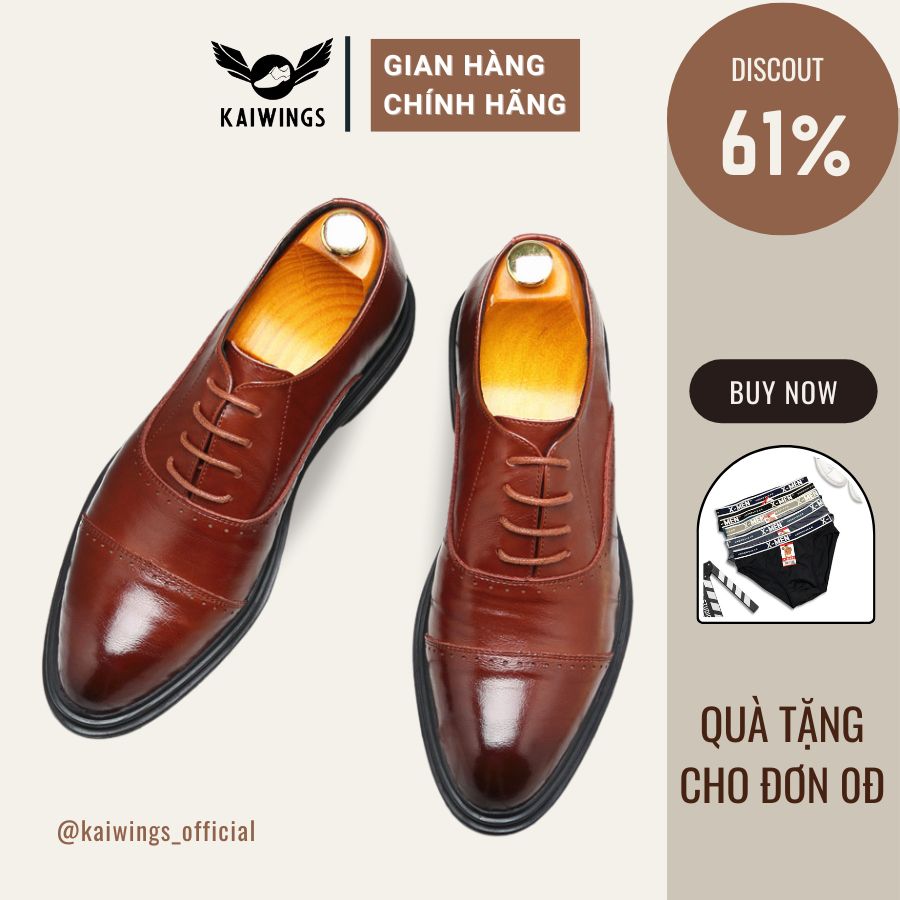 Giày oxford nam da bò kaiwings giày tây nam đẹp mạnh mẽ cá tính gd91