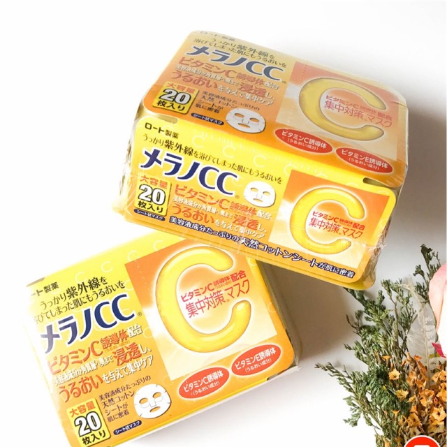 Mặt nạ dưỡng trắng da chống thâm nám Melano CC Whitening Mask 20pcs
