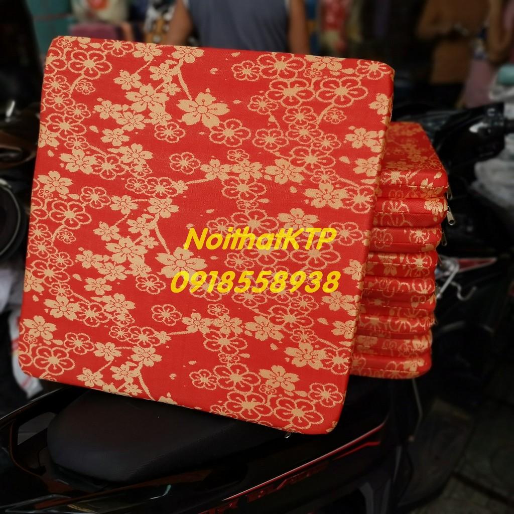 Nệm ngồi bệt có dây kéo dày 35mm KTP vải nhiều màu