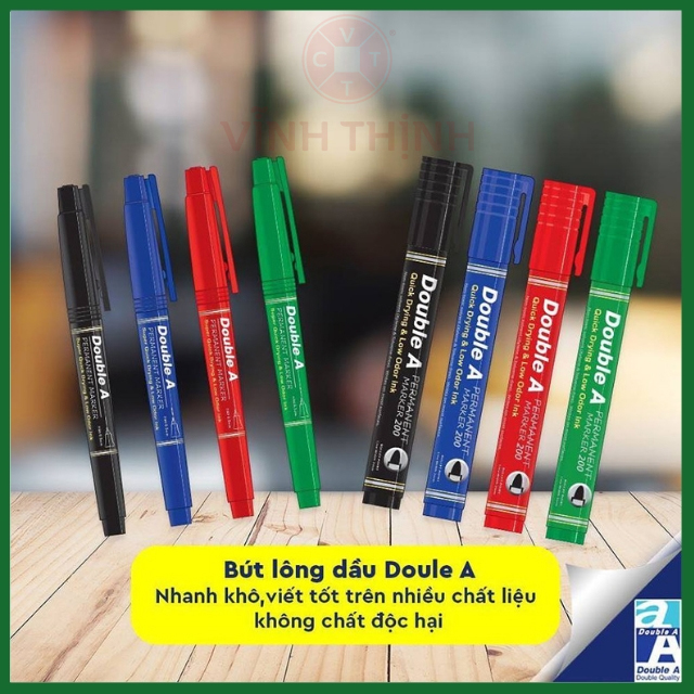 Bút lông dầu cao cấp double a - viết lông dầu ngòi 2mm doublea - viết trên mọi chất liệu - văn phòng phẩm double a - dụng cụ học sinh - dpm-200-b