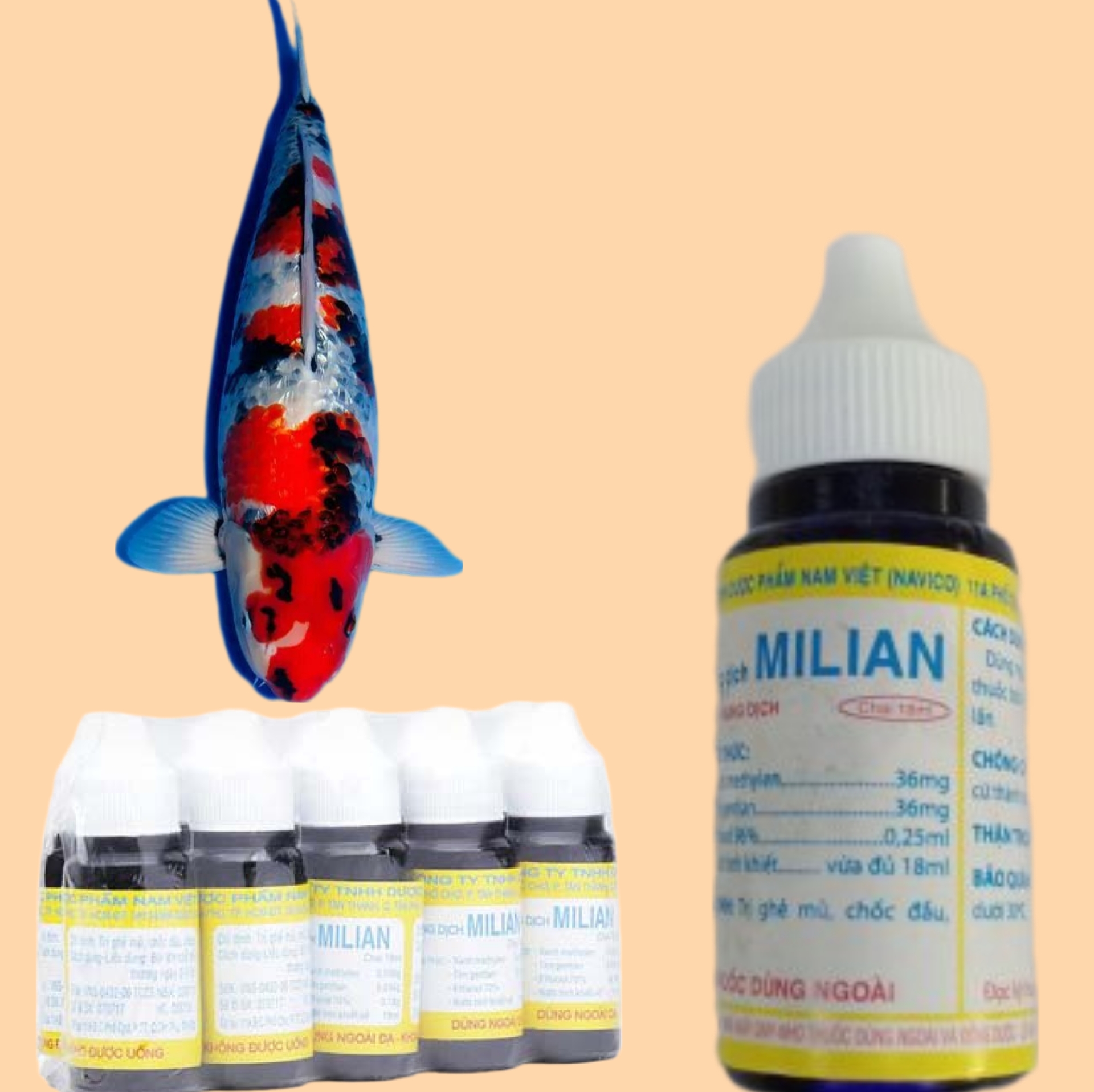 Dung dịch milian , nước xanh sát khuẩn hồ cá