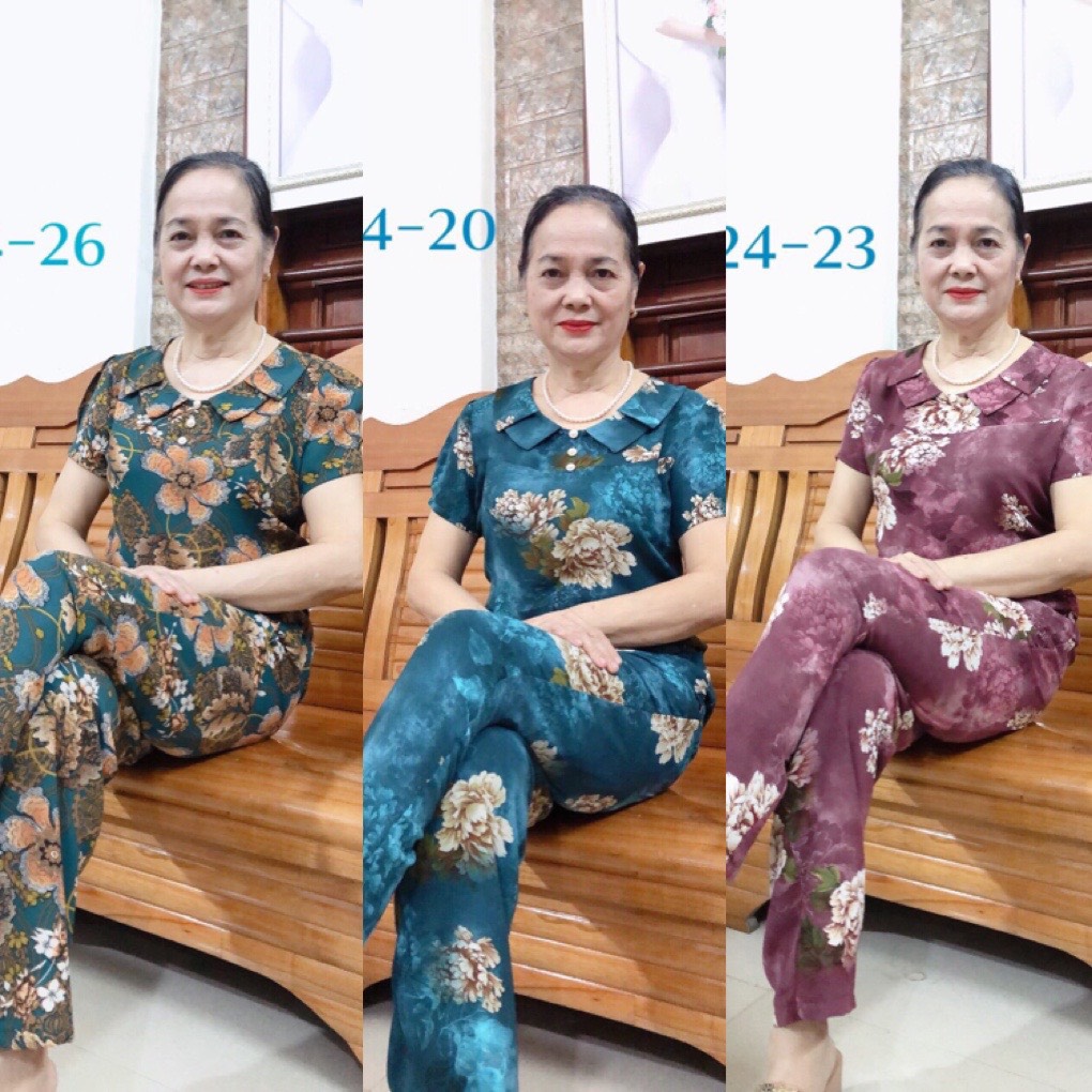 Bộ đồ trung niên - bộ chất cát hàn quần dài tay cộc may kỹ