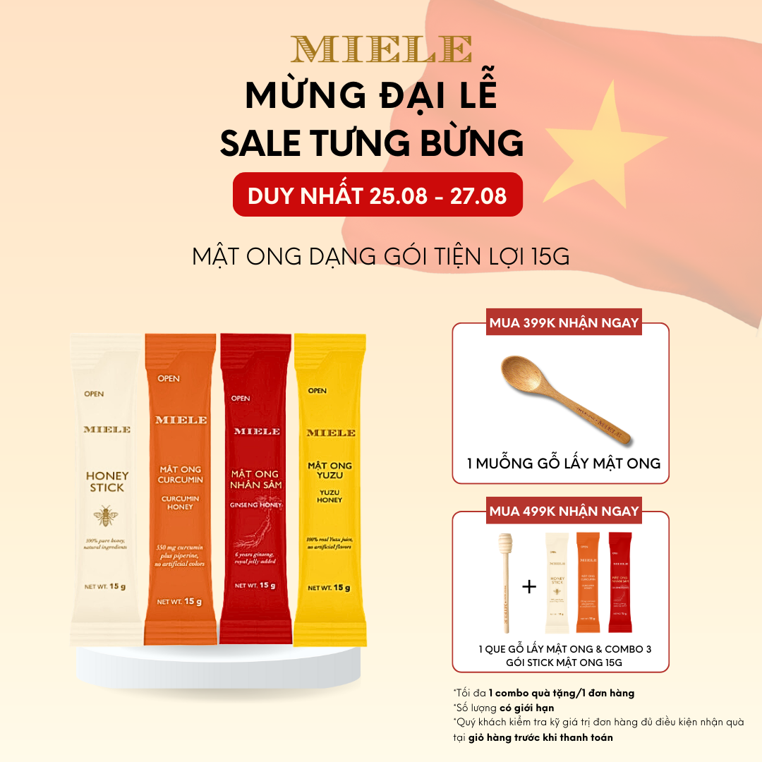 Mật ong dạng gói tiện lợi Miele 15g