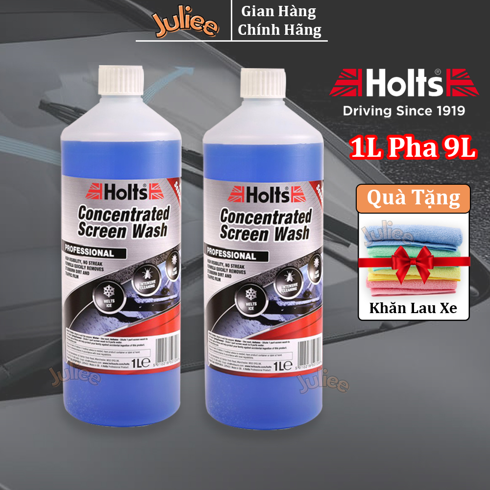 Nước rửa kính ô tô holts 1 lít pha 9 lít nước nhập khẩu anh quốc - nước rửa kính xe ô tô đậm đặc chuyên dụng nhập khẩu chính hãng