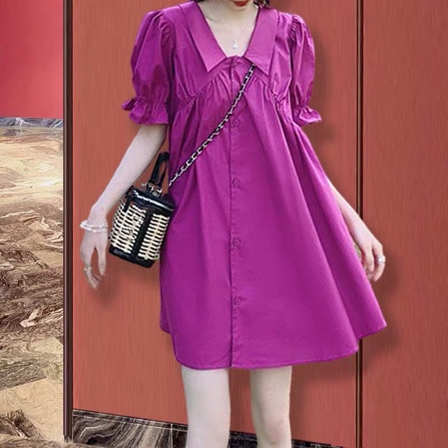Váy tím cổ sen mẹ và bé b-a-m store