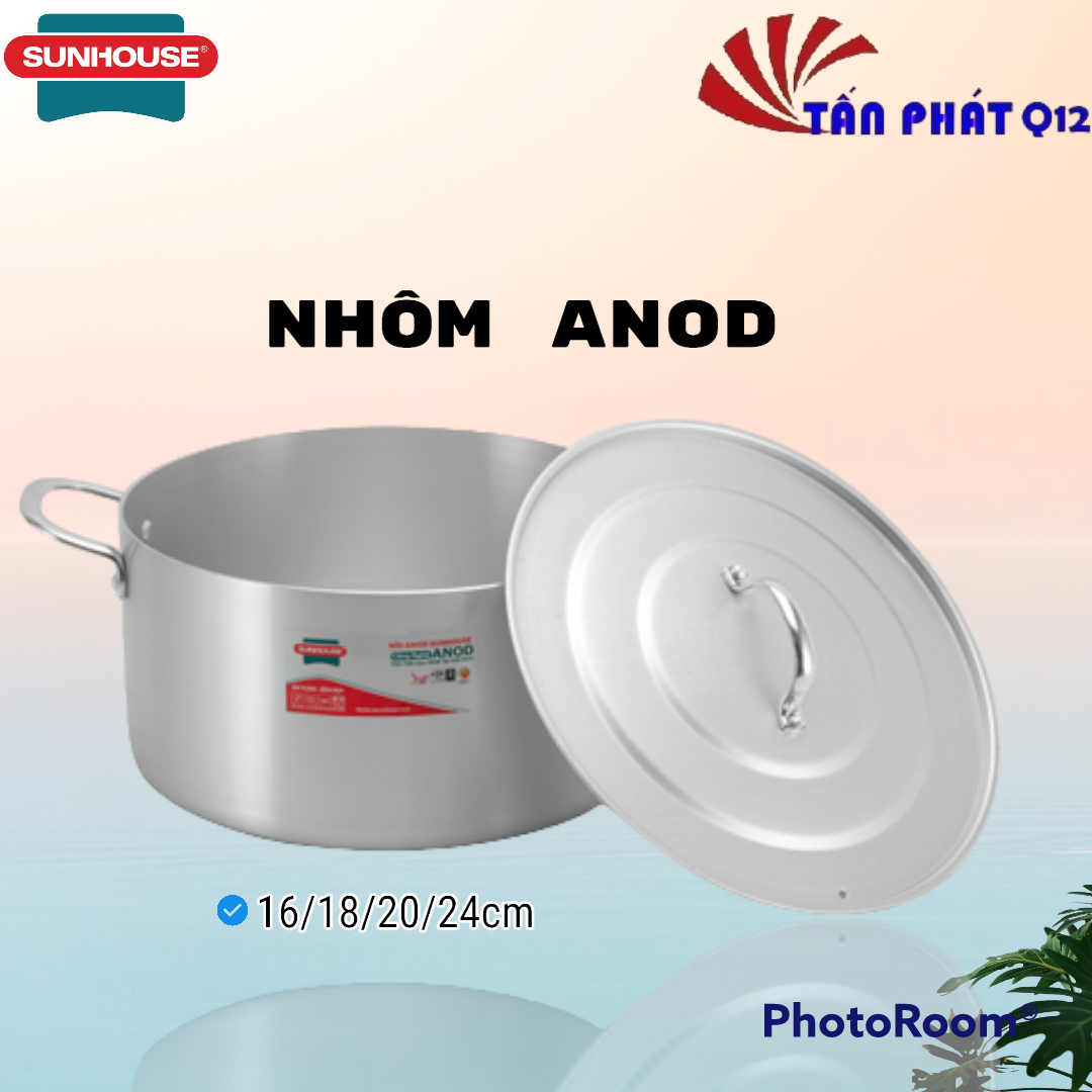 Nồi nhôm anod sunhouse đủ size 16 đến 24cm