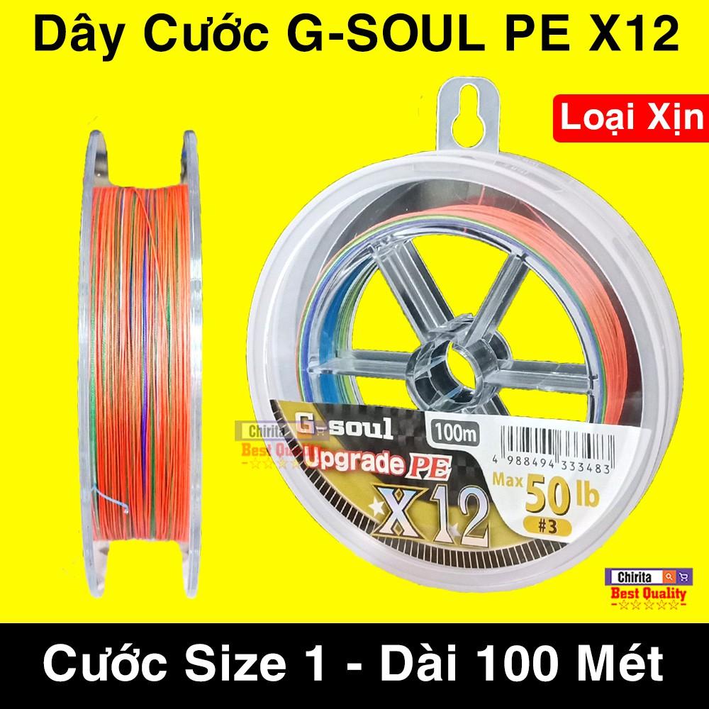 Dây câu pe g-soul x12 - cước dù siêu bền loại xịn - dây cước câu cá 100 mét - đủ size: 1 - 1.5 - 2 - 2.5 - 3 - 3.5. kích thước chính xác của sản phẩm này là: size 3.0