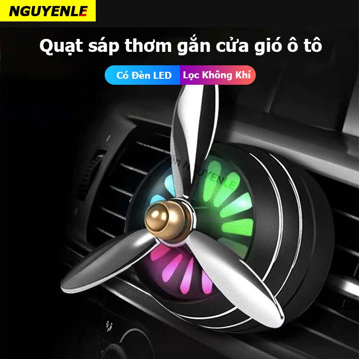 [HCM]Quạt Sáp Thơm Kẹp Của Gió Điều Hòa Xe Hơi Có Đèn Nháy 3 Kiểu