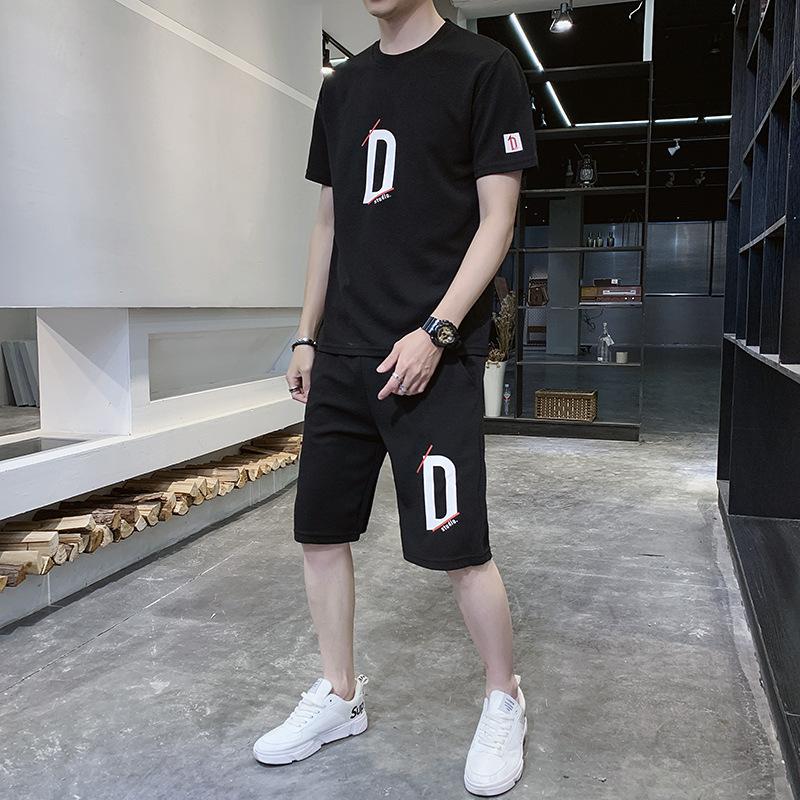 [HCM](FREESHIP TOÀN QUỐC) Nguyên sét áo thun nam kèm quần short phong cách, đồ bộ thun nam, đồ tập gym nam in hình chữ D