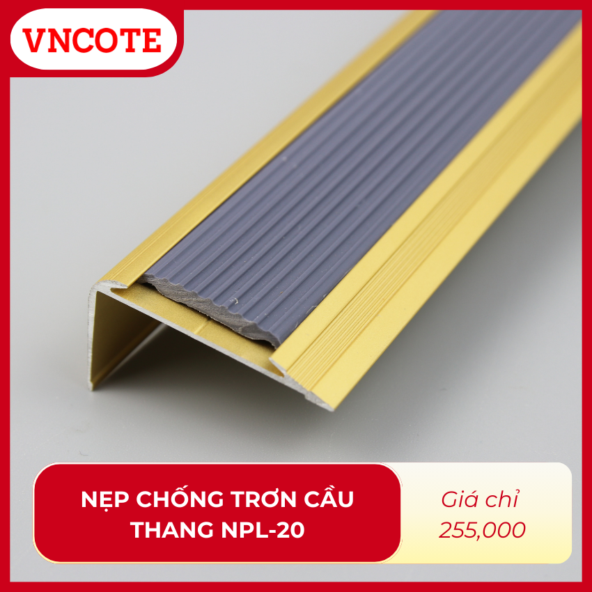 Combo 5 thanh nẹp cầu thang chống trơn trượt (2,7m/thanh)
