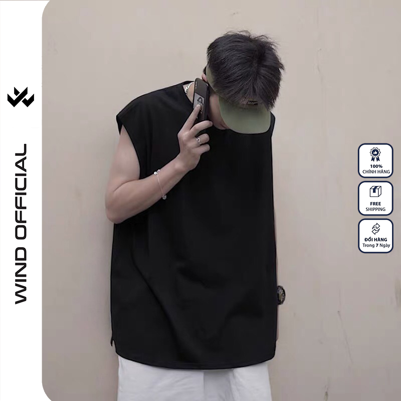 [Mua 1 Tặng 1] Áo thun ba lỗ WIND nam nữ form rộng sát nách Trơn thời trang nam nữ oversize ulzzang Tặng Áo Tanktop Quà Tặng