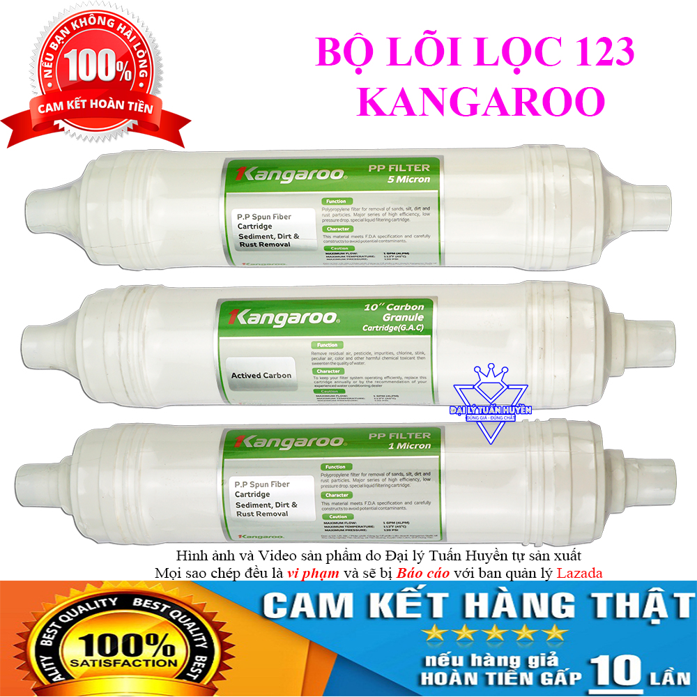 Bộ lõi lọc nước 123 kangaroo đúc liền dùng cho model kg10a4vtu; kg100hk; kg100es; kg100eo; kg10a4