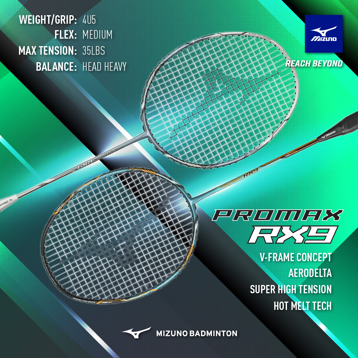 Vợt cầu lông Mizuno Promax RX9 (chính hãng)  35 Lbs