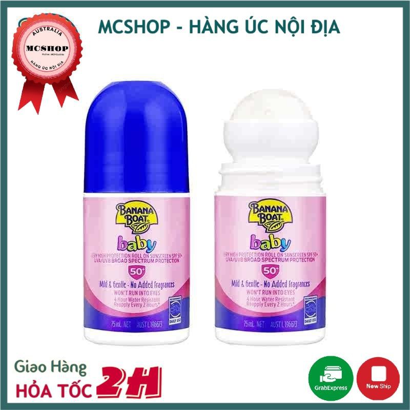 Kem chống nắng dạng lăn banana boat kids 50+ 75ml