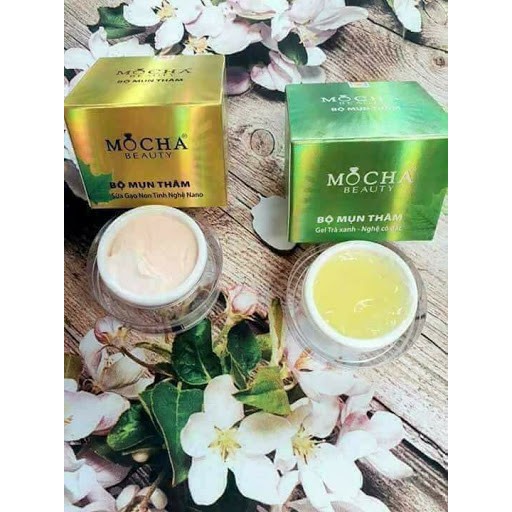[HCM]Bộ đôi loại bỏ mun  Mocha gel  trà xanh và gel  sữa gạo non tinh bột nghệ nano bộ đôi dưỡng  da Mocha set 2 hộp dưỡng  da Mocha combo 2 hộp kem  face Mocha