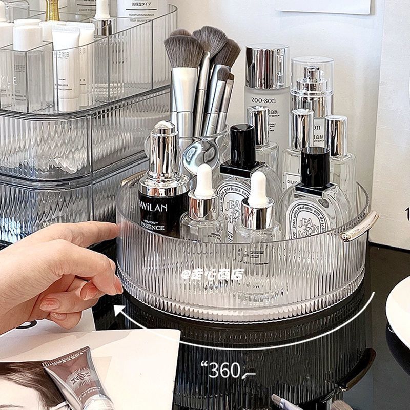 Khay Đựng Mỹ Phẩm, Khay Để Nước Hoa đồ skincare để bàn xoay 360