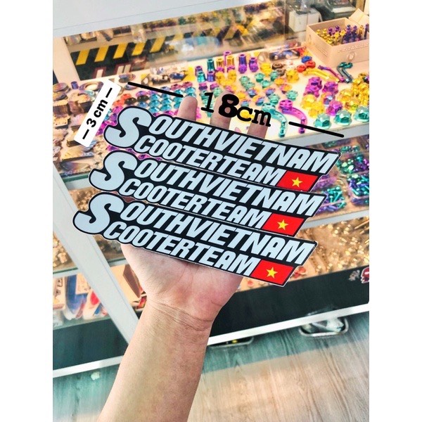Tem south vietnam scooter team phản quang chống thấm nước trang trí xe - ty racing
