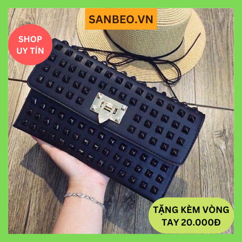 Ví cầm tay nạm đinh clutch dự tiệc sang chảnh quyến rũ hót 2021-