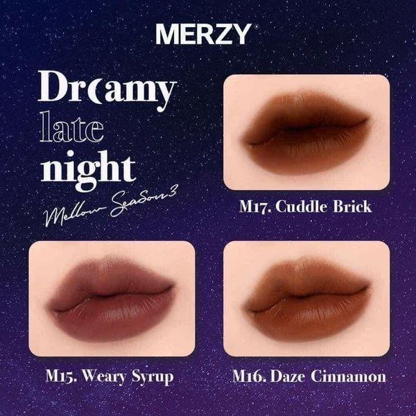 Son Kem Lì Merzy Vỏ Tím Dreamy Late Night Mellow Tint Màu M15 Hồng Khô