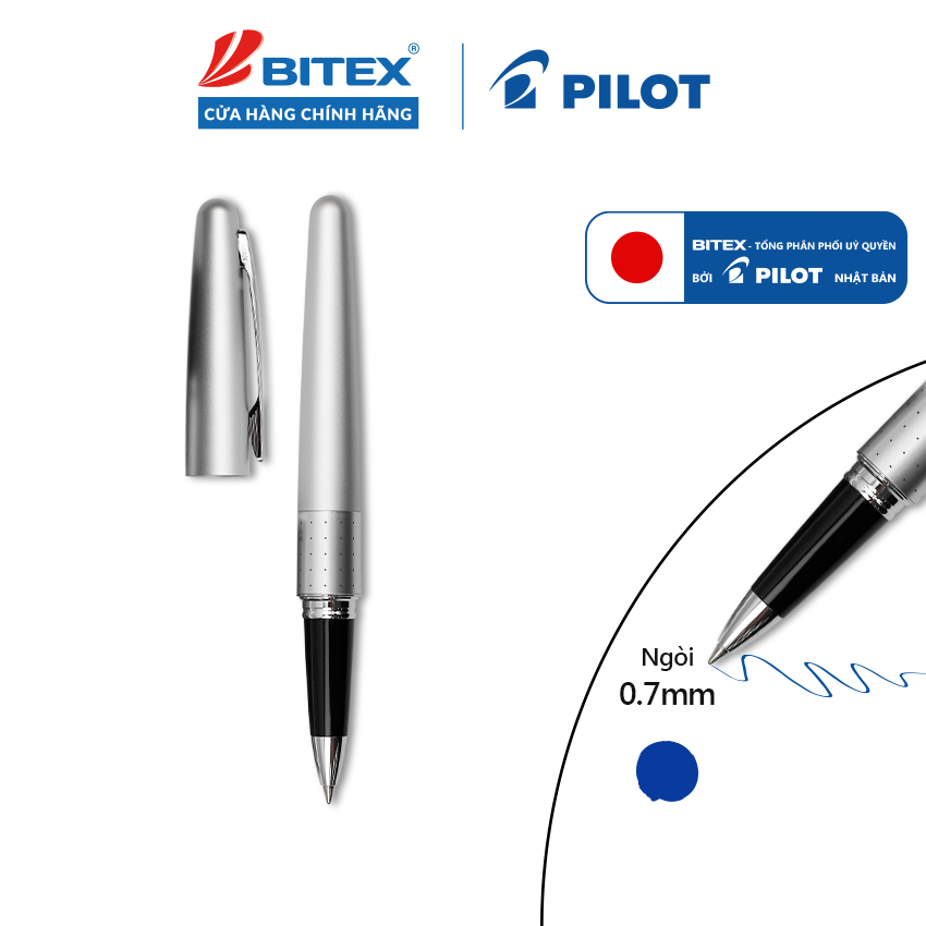 Bút gel ký Pilot MR1 mực xanh BL-MR1-F, tip 0.7mm hàng chính hãng, thân kim loại, sang trọng