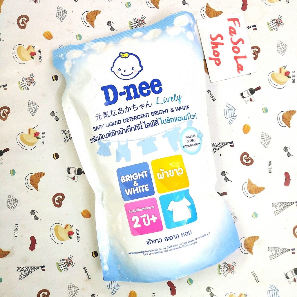Nước giặt / xả quần áo trẻ sơ sinh DNEE NEW BORN d-nee túi 600ml Thái Lan 🇹🇭 hồng tím xanh lá trắng liqiud detergent dni